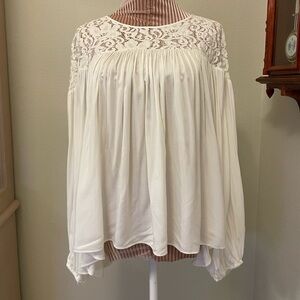 Sundance lace long sleeve blouse size small